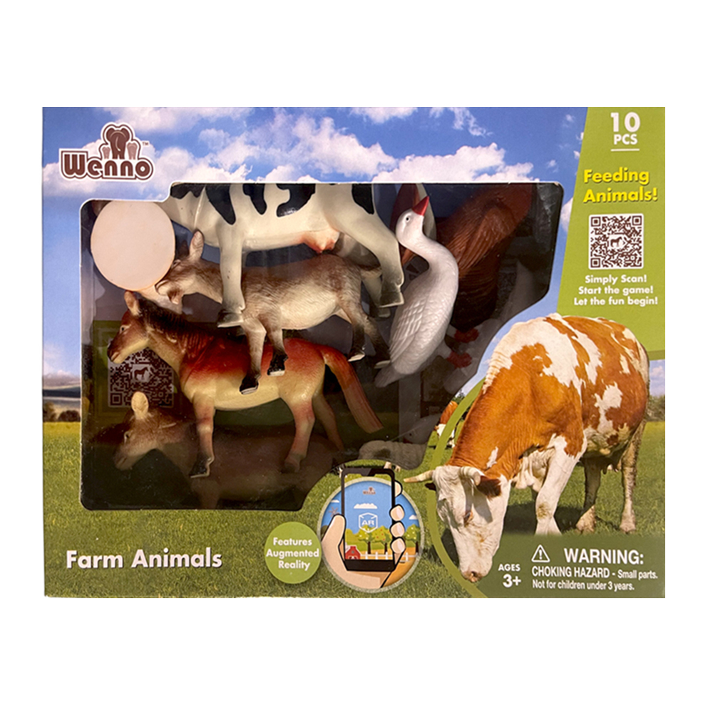 Wenno Farm Animals Playset - 10 Pcs