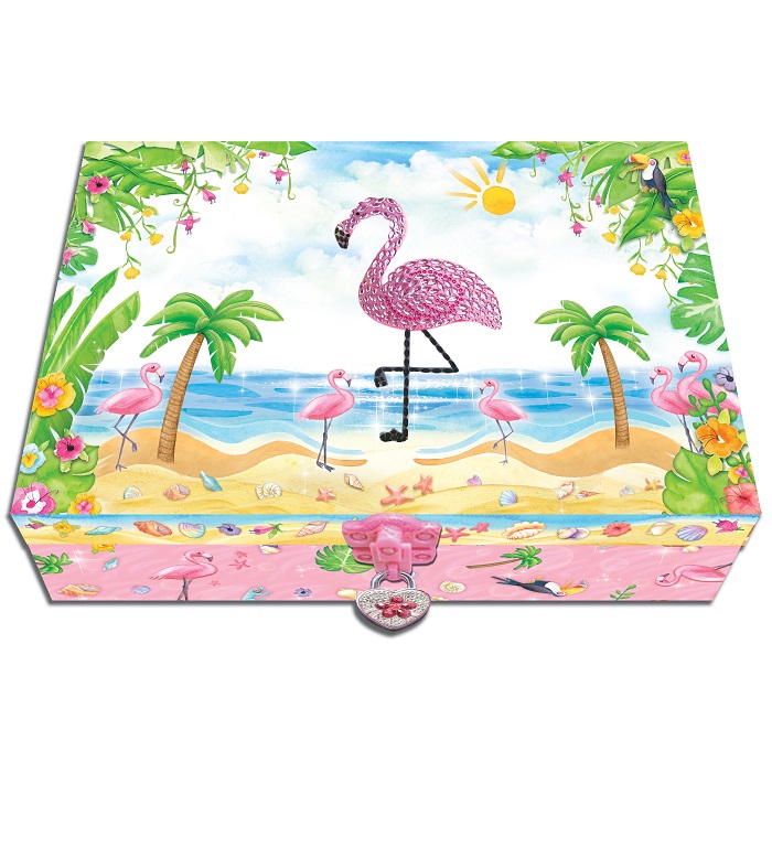 Flamingo Trinket Box With Lock