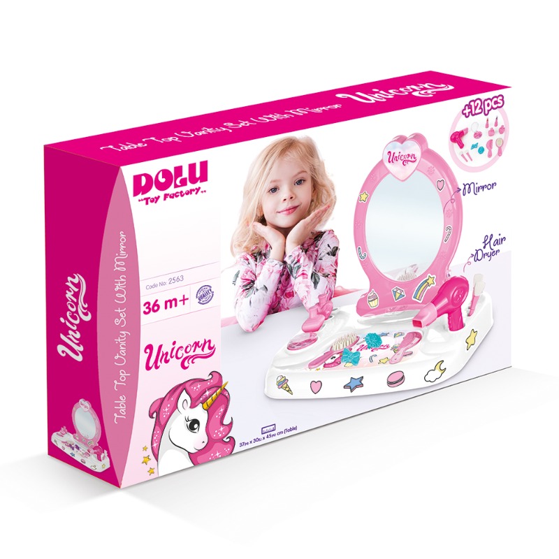 Dolu Table Top Vanity Set With Mirror
