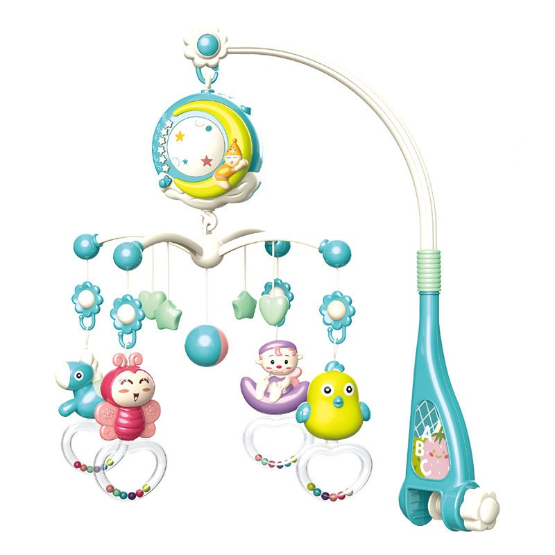 Ibi-Irn Bed Rack with Bells and Lights- Blue