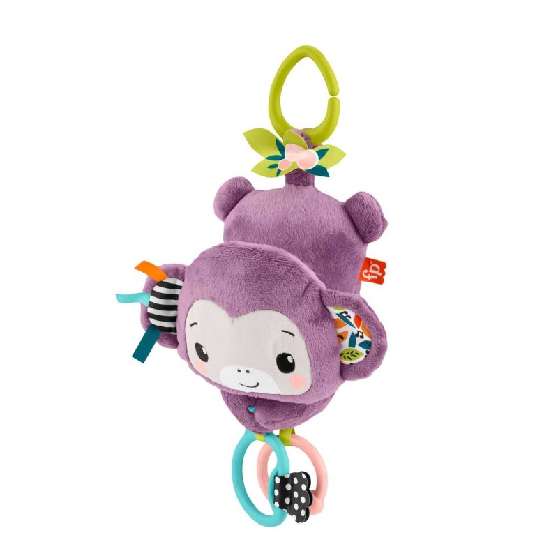 Fisher Price Sing and Go Purple Monkey Stroller Toy