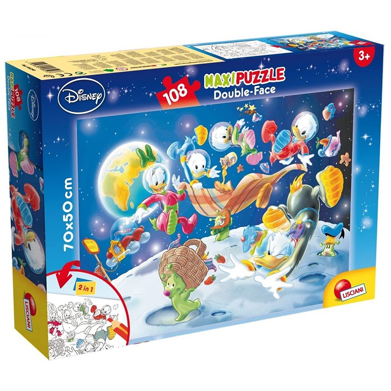 Lisciani Mickey Mouse In The Space Double Face Puzzle Maxi Floor - 108 Pcs
