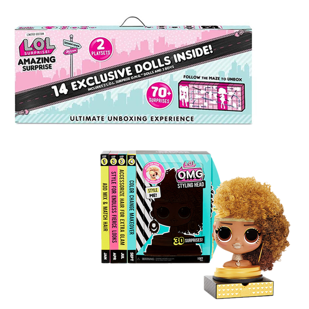 L. O. L. Surprise Amazing Surprise And OMG Styling Head Bundle - 2 Pcs