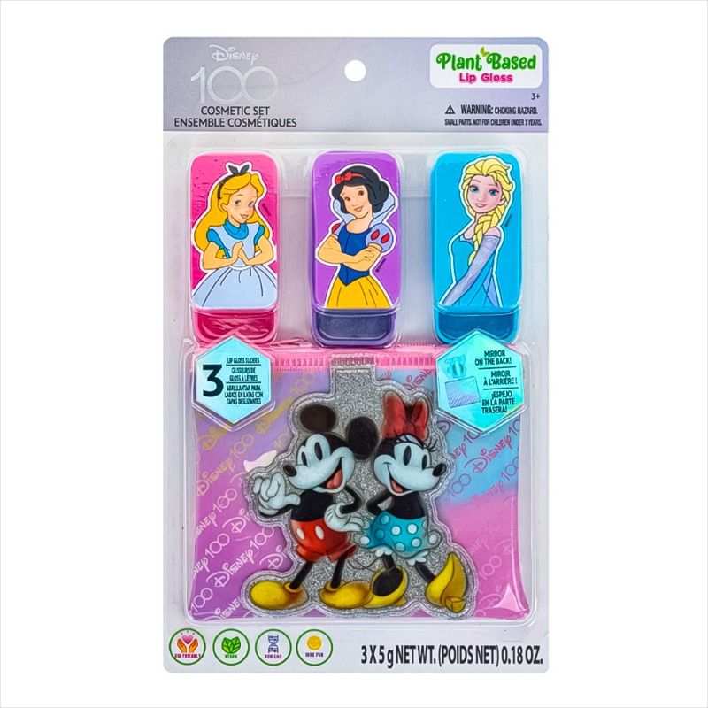 Disney 100th Lip Gloss Slider with Bag 3 Pack - 15g