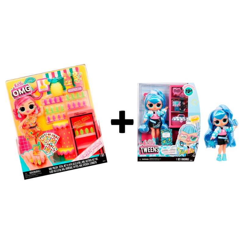 Bundle L. O. L. Surprise Sweet Nails Fruit Shop + Twins Fashion Elle Fly Doll