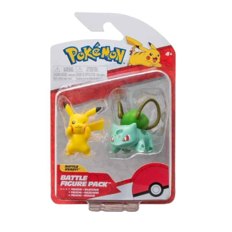 Pokemon Battle Figure Kanto 2 Inch - Pikachu And Bulbasaur