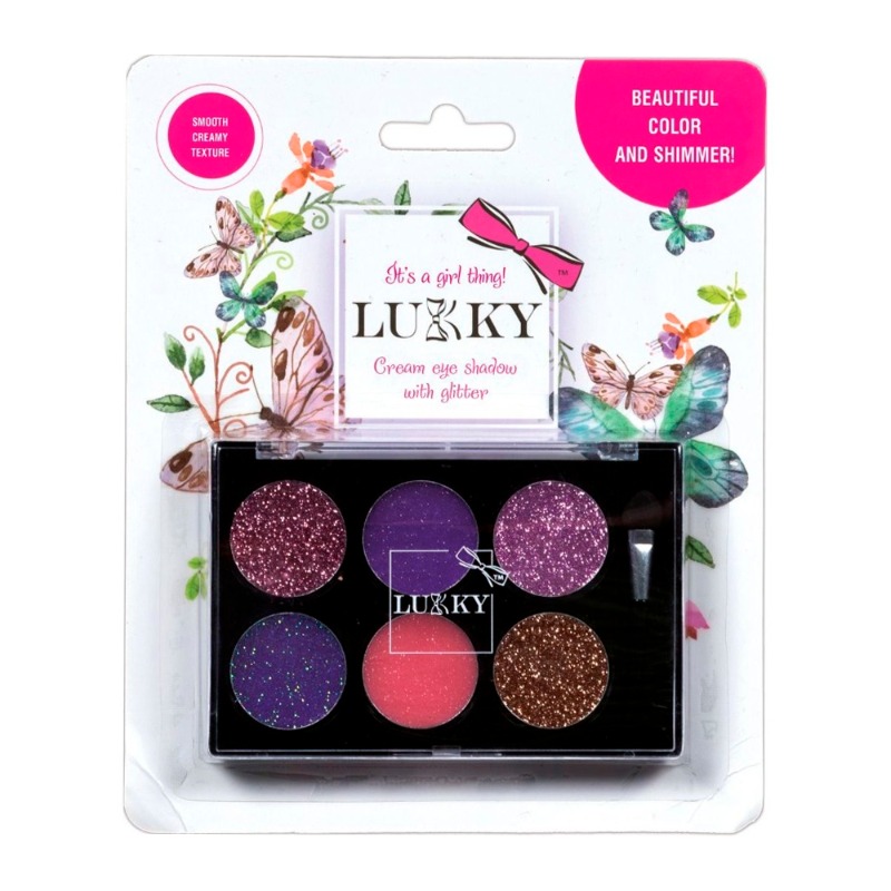 Lukky Gel Eyeshadow Purple and Pink Glitter 6 Colors