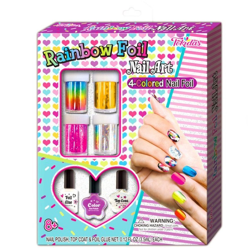 Tokkidas Rainbow Foil Nail Art For Girls