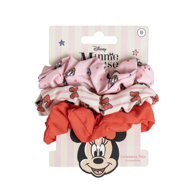 Disney Minnie Mouse Fabric Hair Scrunchie Accessories - 3 Pcs