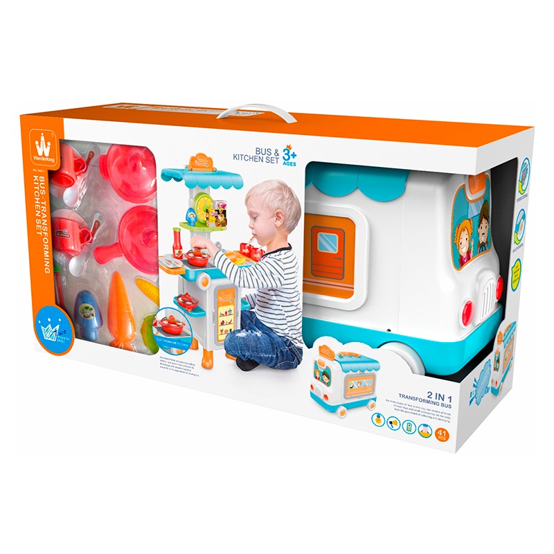 Wander Long 2 in 1 Bus And Kitchen Set