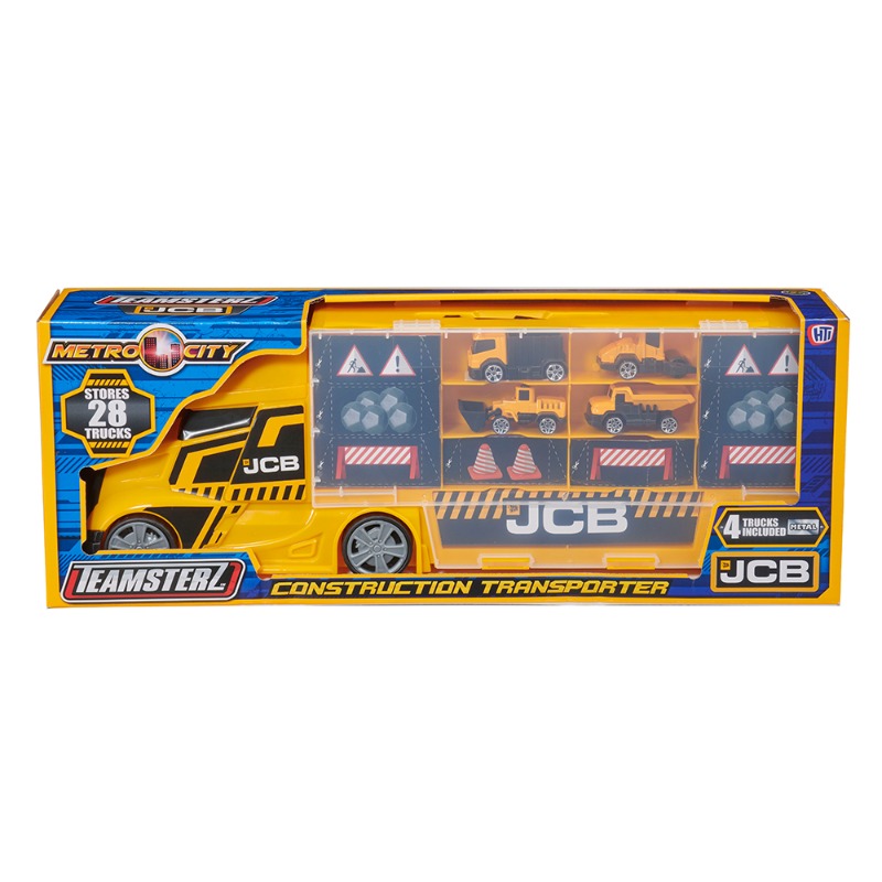 TZ JCB Medium Construction Transporter With 4 X Die-Cast Trucks