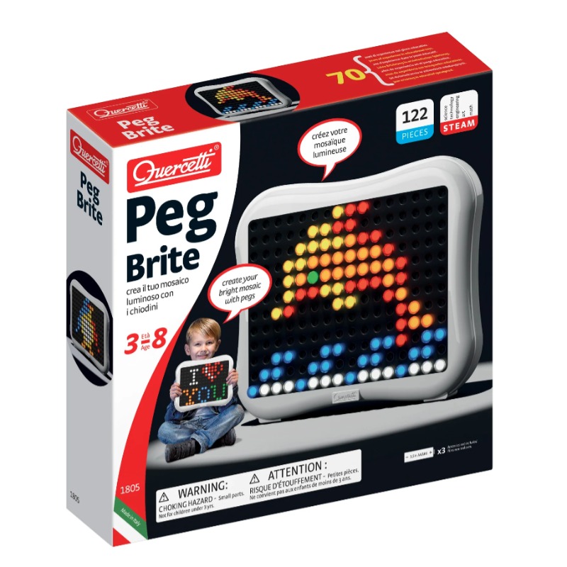Quercetti Peg Brite - 122 Pieces