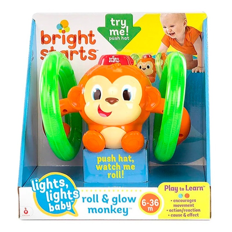 Bright Starts Lights Baby Roll & Glow Monkey