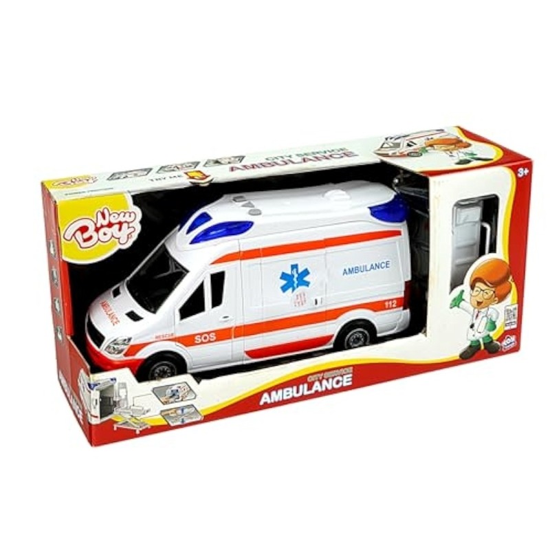 New Boy Ambulance City Service Toy Realistic Flashing Lights