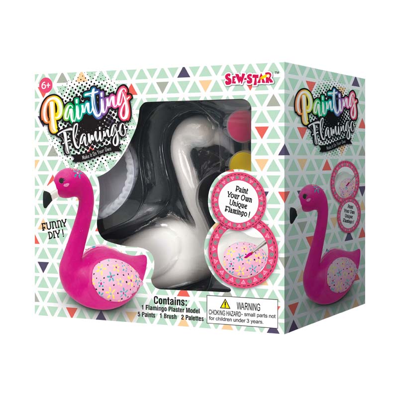 Sew Star Flamingo Plaster Coloring Set