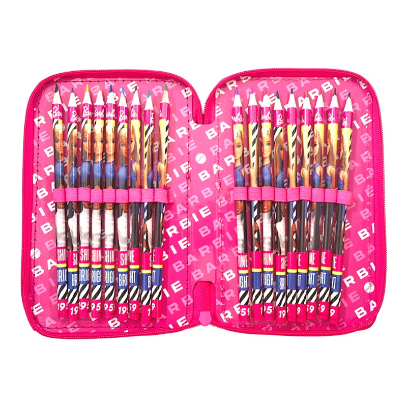Dabdoob | Barbie 3 Zippers Pencil Case