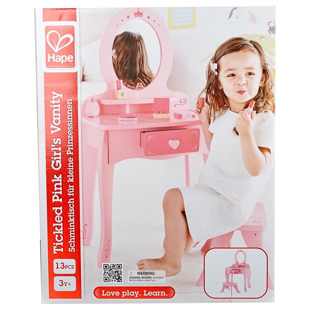 Hape Dresser Table And Stool - Pink