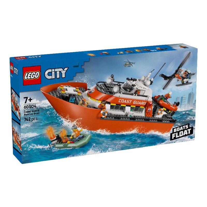 Lego Building Kit Coast Guard Rescue Boat & Helicopter 60504