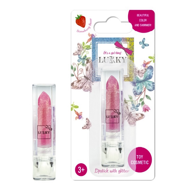 Lukky Strawberry Glitter Lipstick