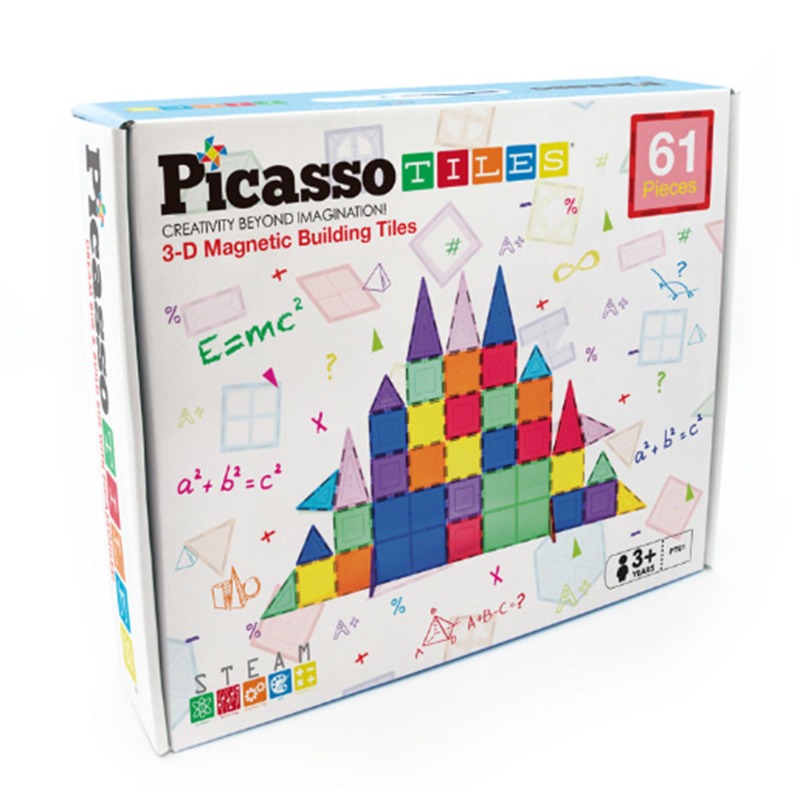 Picasso Tiles Magnetic Building Set - 61 Piece